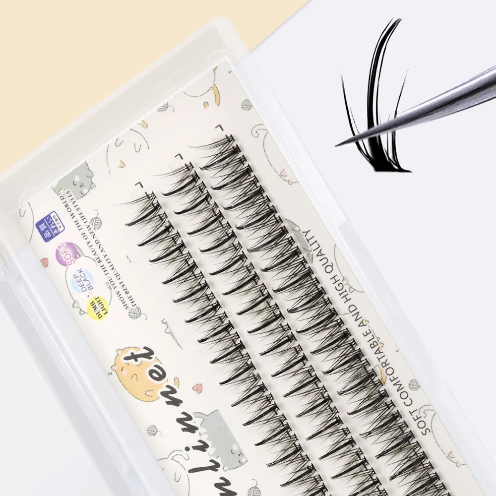 120 Clusters 3D Professional Makeup Individual Lashes Cluster spikes Lash wispy Premade Russian Natural Fluffy False Eyelashes