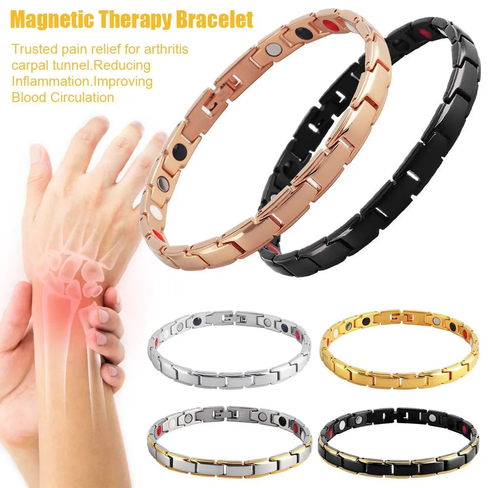 Women Men Sleep Aid Jewelry Treatment Health Care Hematite Detachable Bangle Magnetic Therapy Bracelet Energy Healing