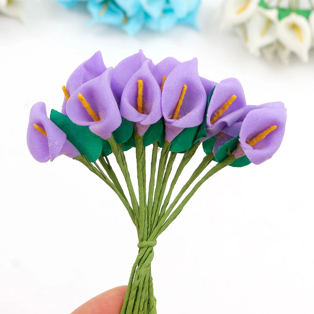 Mini Artificial Flowers PE Foam Fake Flower for Home Decor Party Wedding Decoration DIY Craft Garland Scrapbook Gift Accessories