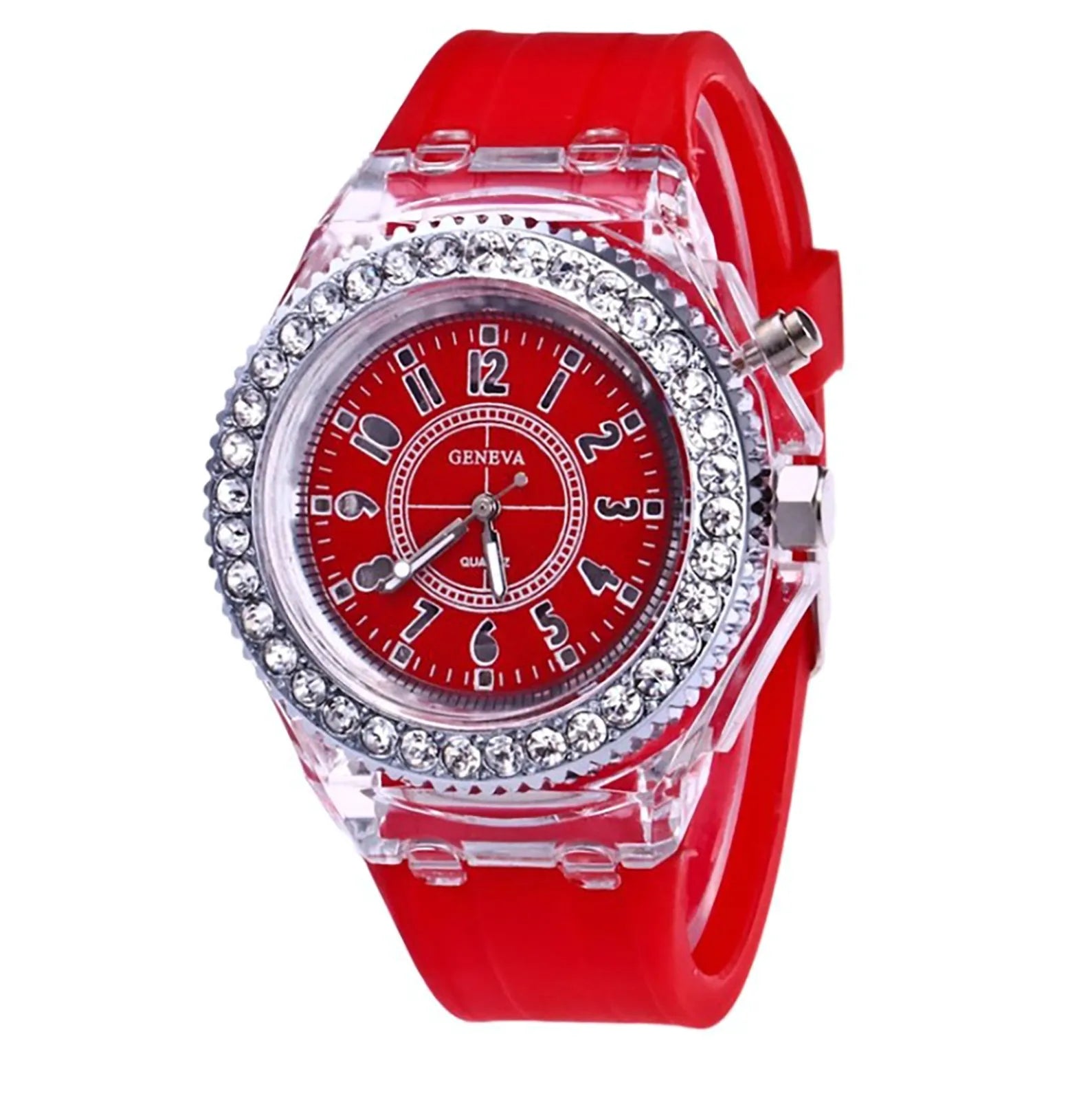 Fashion LED Sport Watches Geneva Luminous Women Quartz Watch Ladies Women Silicone Wristwatches Glowing Relojes Mujer