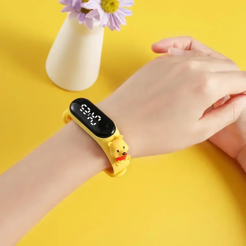 2024New Disney Mickey Minnie LED Touch Watch Donald Duck Bracelet Watch Student Children Sports Cartoon Electronic Watch Present