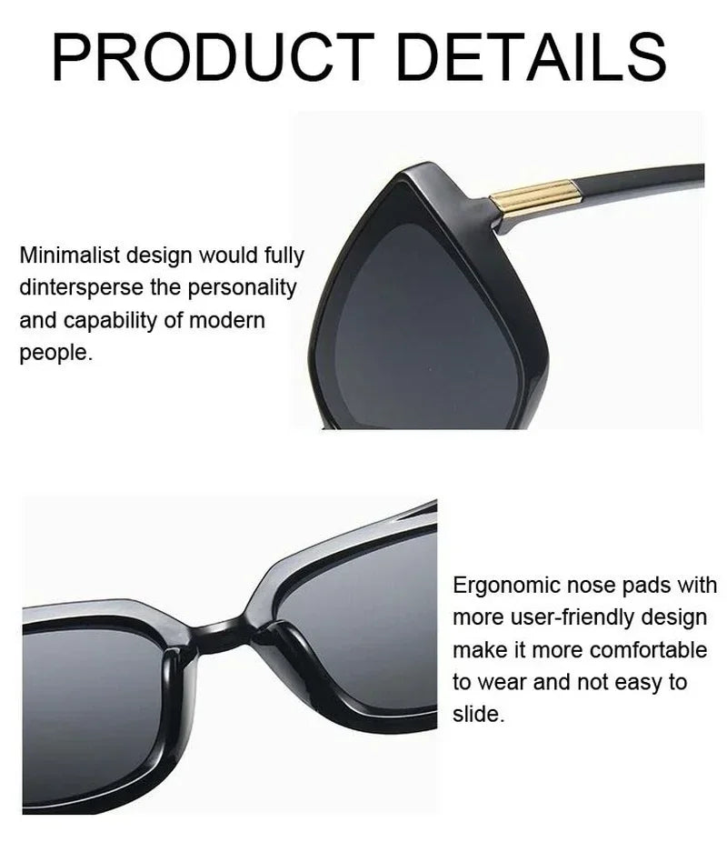 2023 Fashion Plastic Cat Eye Women Oversized Sunglasses Brand Designer Vintage Retro Mirror Sun Glasses For Female UV400 Oculos