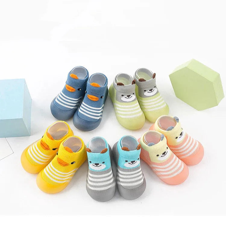 2023 Autumn Baby Toddler First Walking Sock Shoes Girls Boys Soft Sole Non Slip Cotton Breathable Lightweight Slip-on Sneakers