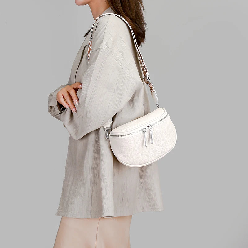 Upgraded Version Cowhide Bag 2024 New Saddle Bag Women's Bag Genuine Leather Shoulder Bag Fashion Versatile Messenger Bags