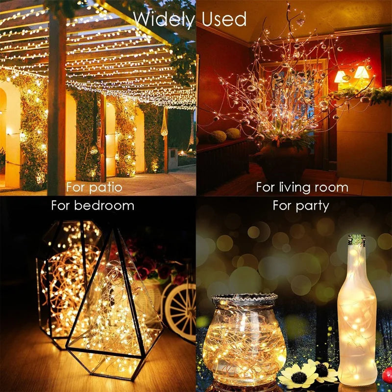 32m/22m/11m/7m Solar LED Light Outdoor Festoon Lamp Garden Fairy Light String Waterproof Christmas Garland Yard Decoration Light