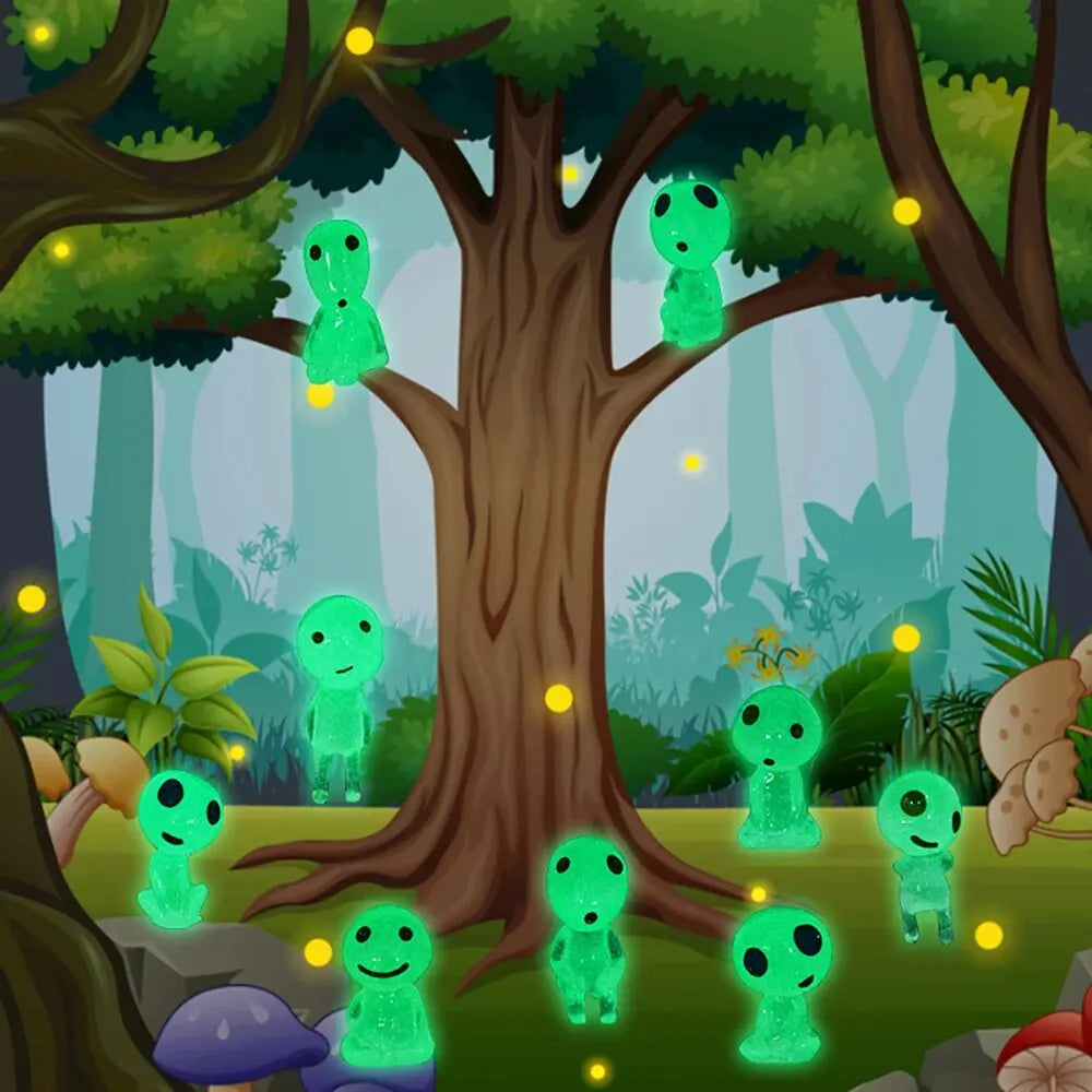 5/10pcs Luminous Ghost Micro Landscape Accessories Outdoor Miniature Decor Glow in Dark Tree Elves Fairy Garden Decoration