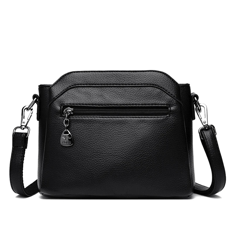 2023 Small Single Shoulder Messenger Bag Women's Three-Layer Round Luxury Simple Messenger Bag Zero Wallet