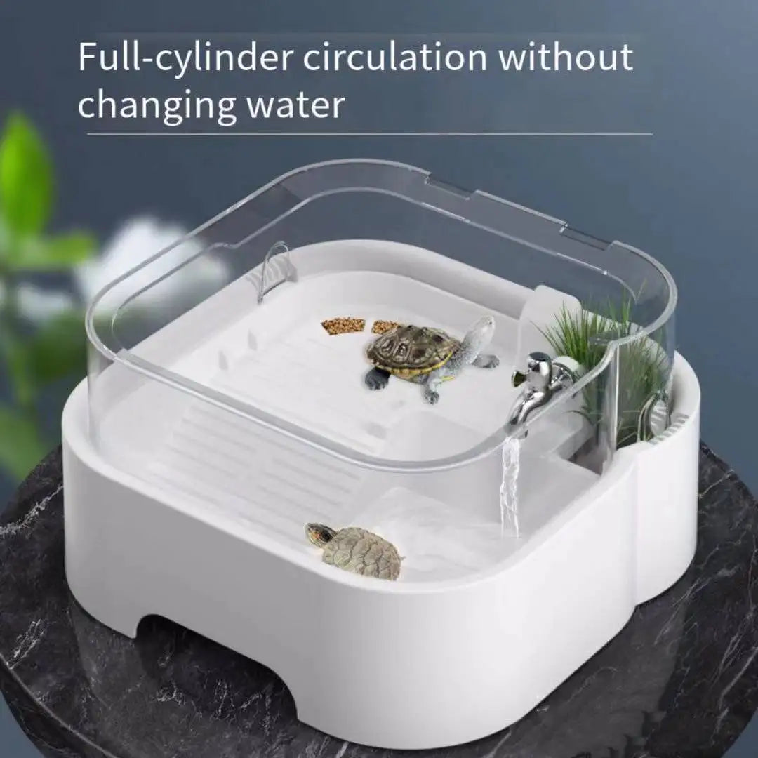 Tortoise tank small filter ecological tank household mini cute turtle tank aquarium accessories with suntan 4W 220V-240V