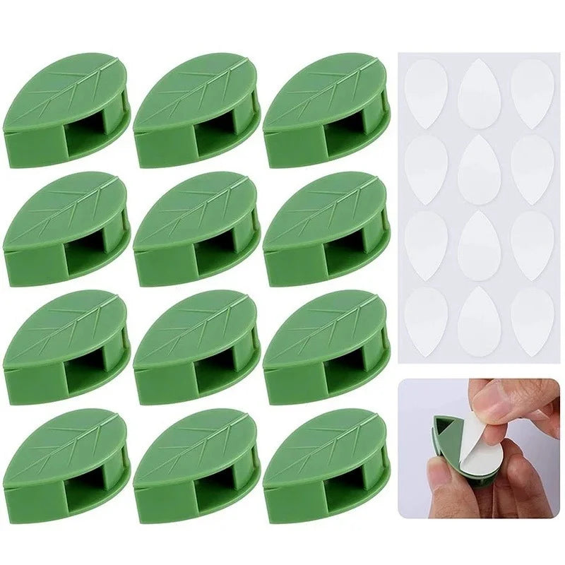 10 Pcs Leaf-shaped Plant Climber Self-adhesive Invisible Garden Hook Fixing Clip Supports Climbing Plant Traces Accessories