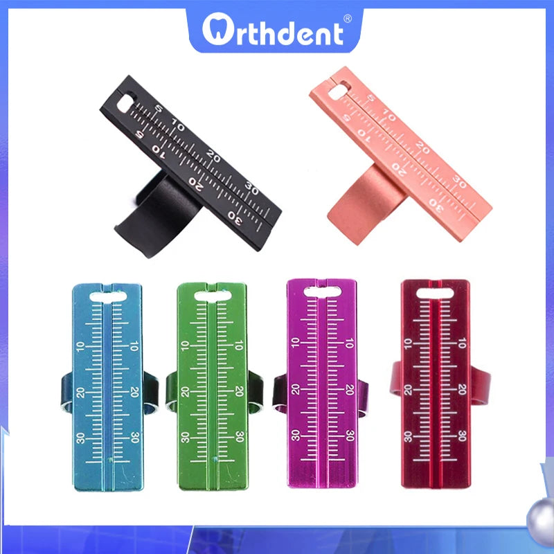 Orthdent 1Pc Dental Finger Ruler Aluminium Alloy Instrument Colorful Dentistry Ring Rulers Root Canal Measuring Dentist Tools
