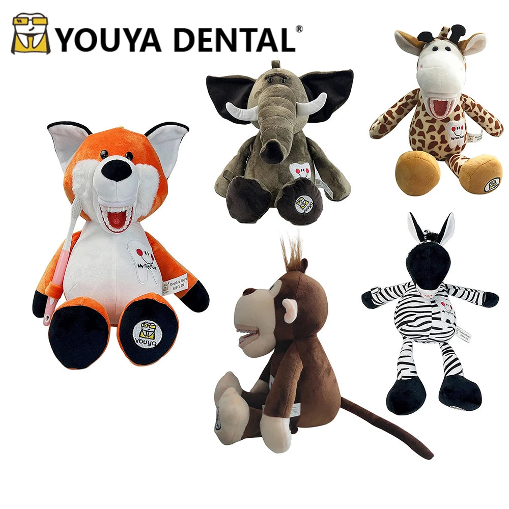 Dentistry Practice Plush Toys with Toothbrush Doll Brushing Model for Kids Learning Brushing Educational Teaching Studying Toy