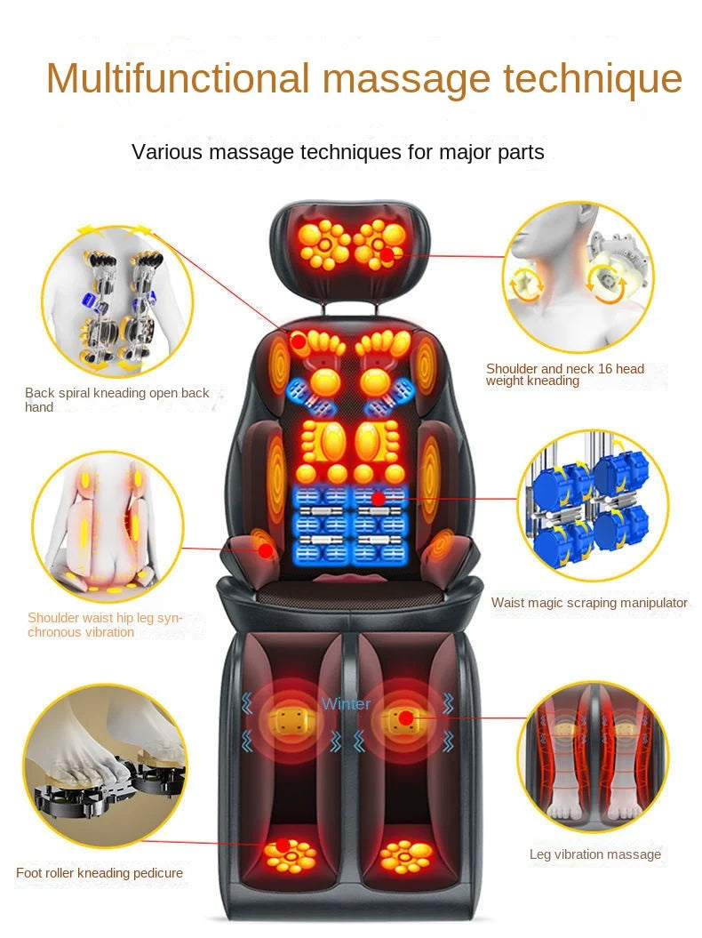Whole body multi-purpose household electric massage chair kneading cervical vertebra waist massage cushion body massager J2217
