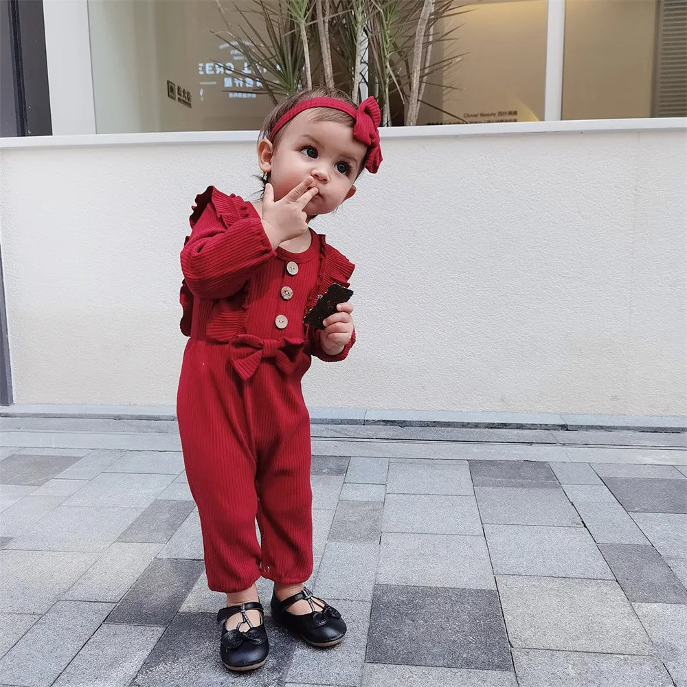 Baby Girl Clothes 0 to 3 Months Long-sleeve New Born Costume for Babies Infant Clothes Romper Toddler Clothing with Headban