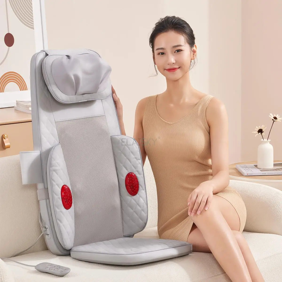 Upgrade Electric Full Body Massage Chair Neck Back Waist Massage Cushion Heat Vibrate Kneading Leg Massage Pad Seat Relaxation
