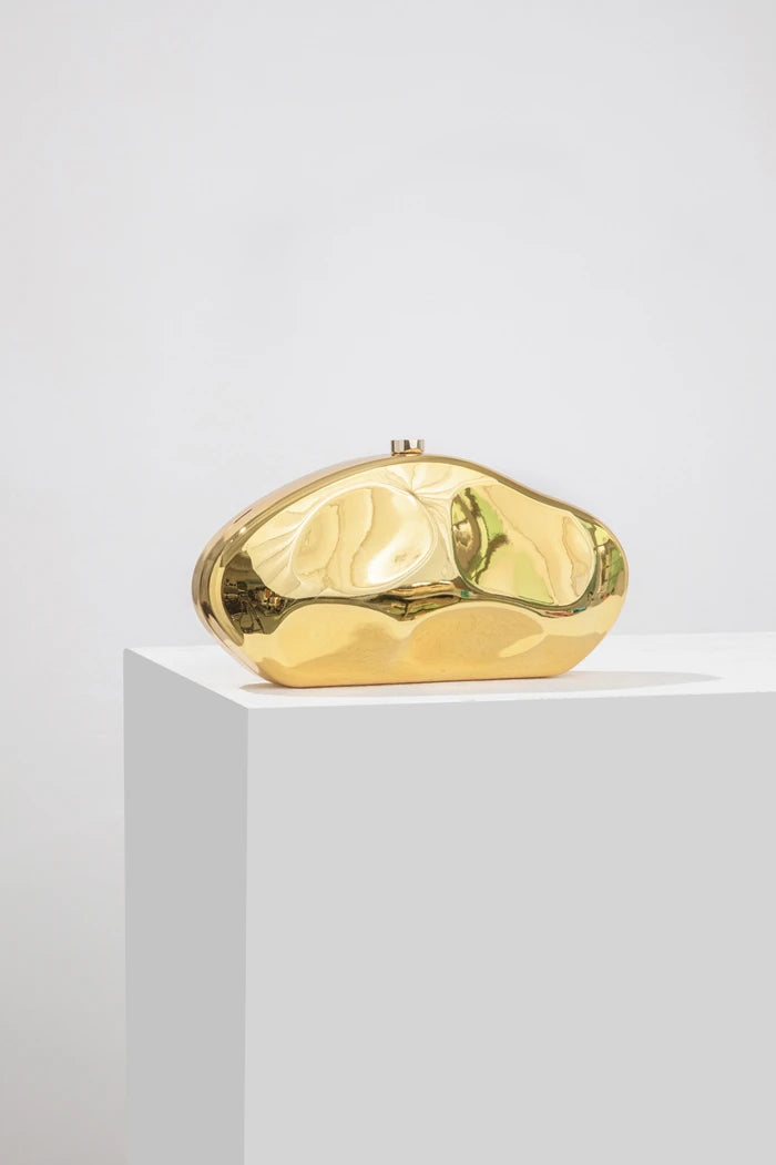 Acrylic shell shape clutch bag women evening party cute metal shiny purse gold silver blue egg handbag Quality 2024 new