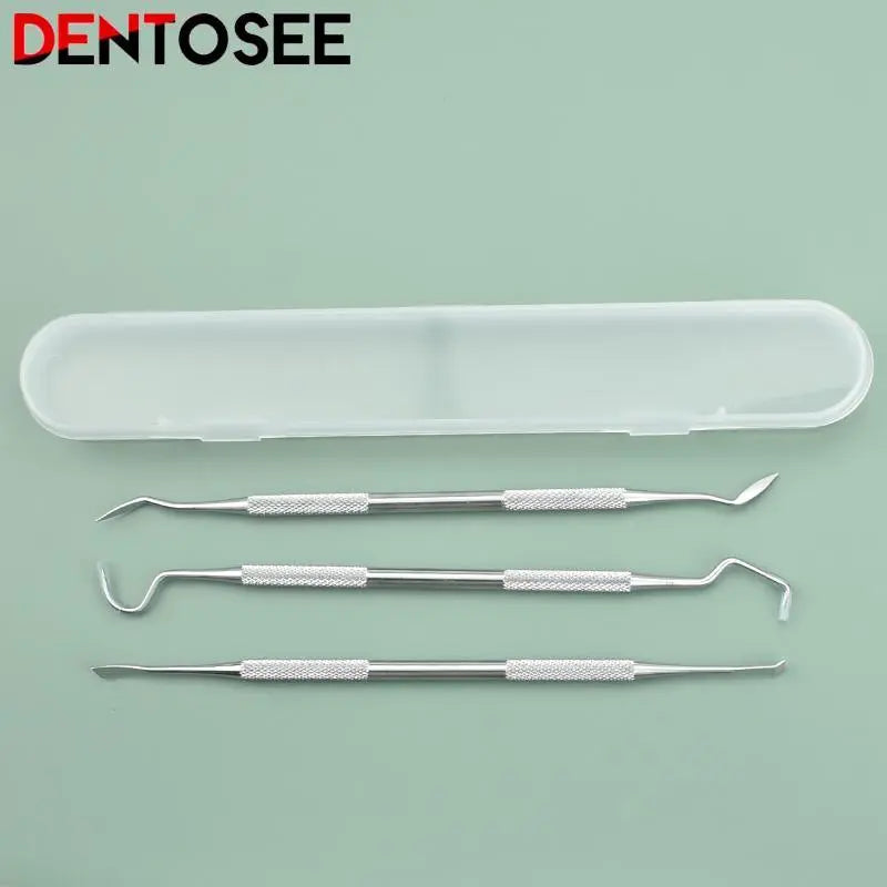 Dentist Clean Tools Dental Mirror Double Probe /sickle /hoe Tooth Cleaner Stainless Steel Dental Tool Products Oral Care Kit