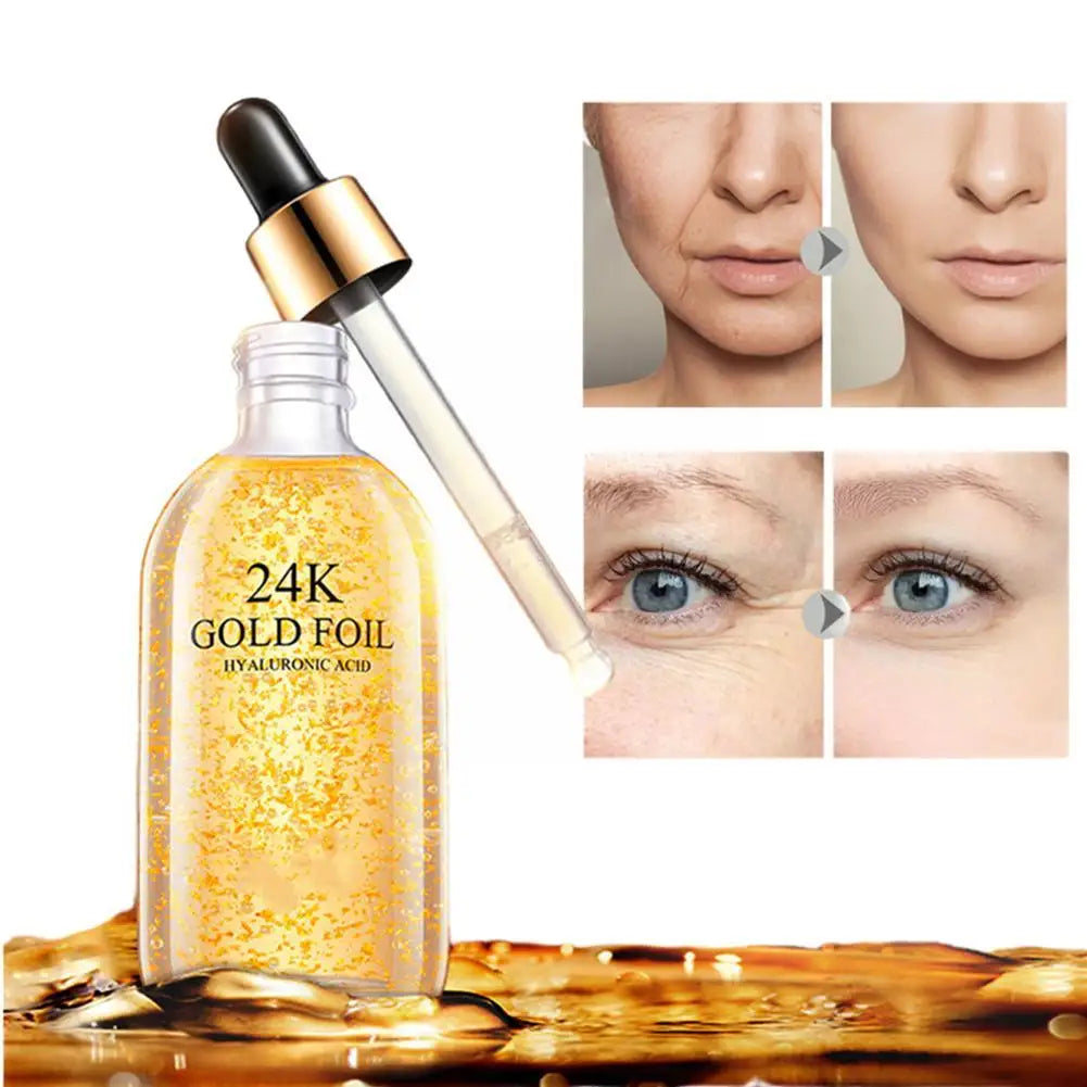 24k Gold Collagen Serum Hyaluronic Acid Whitening Anti-wrinkle Acne Niacinamide Scar 100ml Serum Cream Essence Removal M9g4