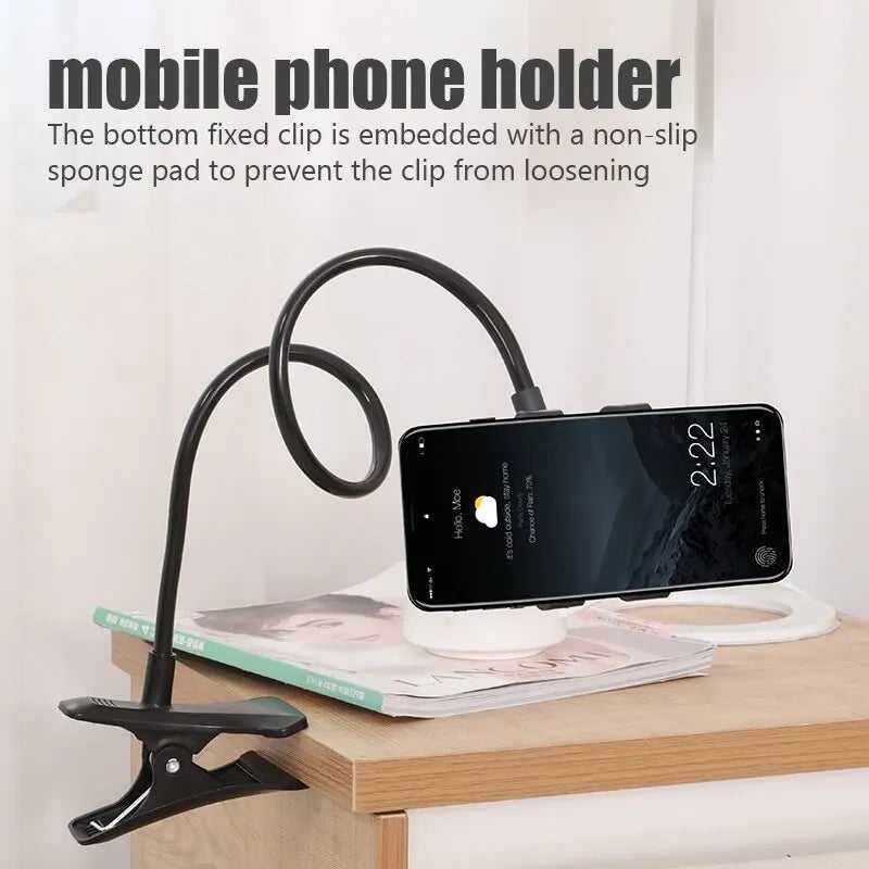 Universal Lazy Bracket Mobile Phone Holder Gooseneck Stand Stents Flexible Bed Desk Table Clip Bracket for Smartphone Holder