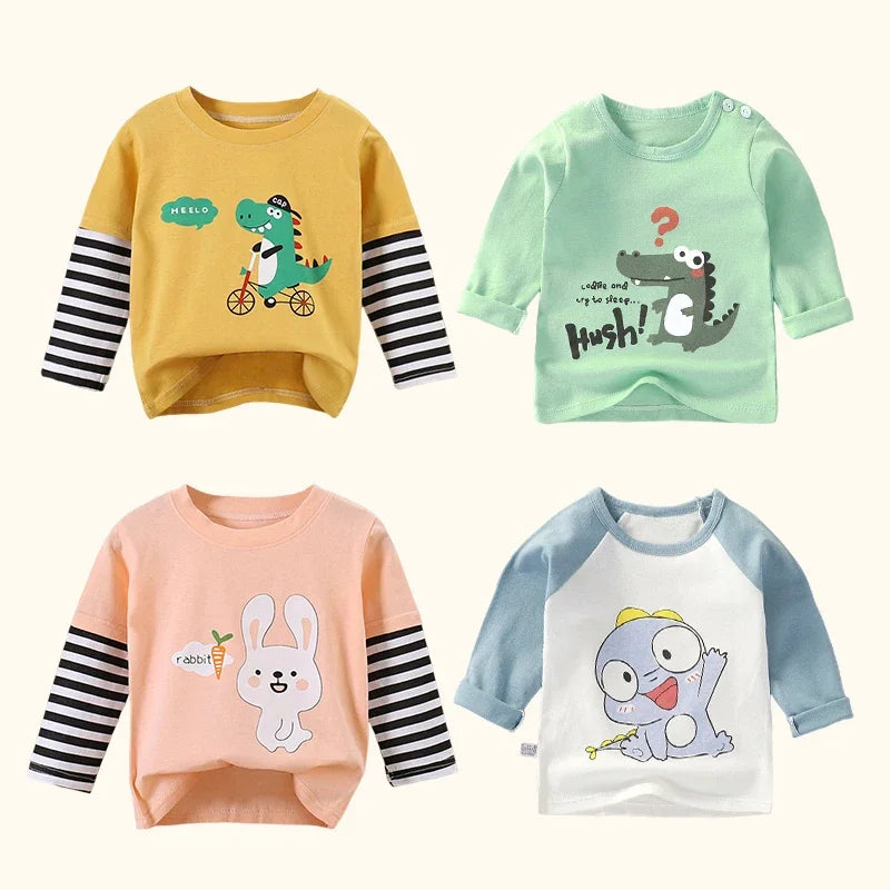 Children's Clothing Boys Girls T-Shirt kids clothes Cartoon Tops Long Sleeve Baby Clothing Autumn Winter Cotton Print Sweatshirt