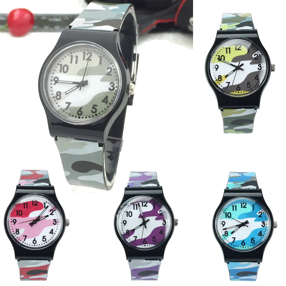 Camouflage Children Watch Analog Quartz Wristwatch Silicone Watches For Boys Girls Student Clock Relogio Infantil