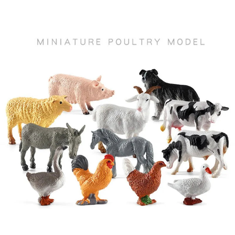 New Miniatures Farm Figurines Animal Model  Simulated Poultry Mini Craft Micro Landscaping Decor DIY Accessories