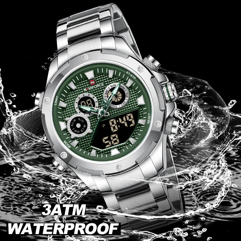 Top Brand NAVIFORCE Sport Military Men Watches Waterproof Luxury Digital Analog Alarm Clock Male Quartz Wristwatch Relogio Mujer
