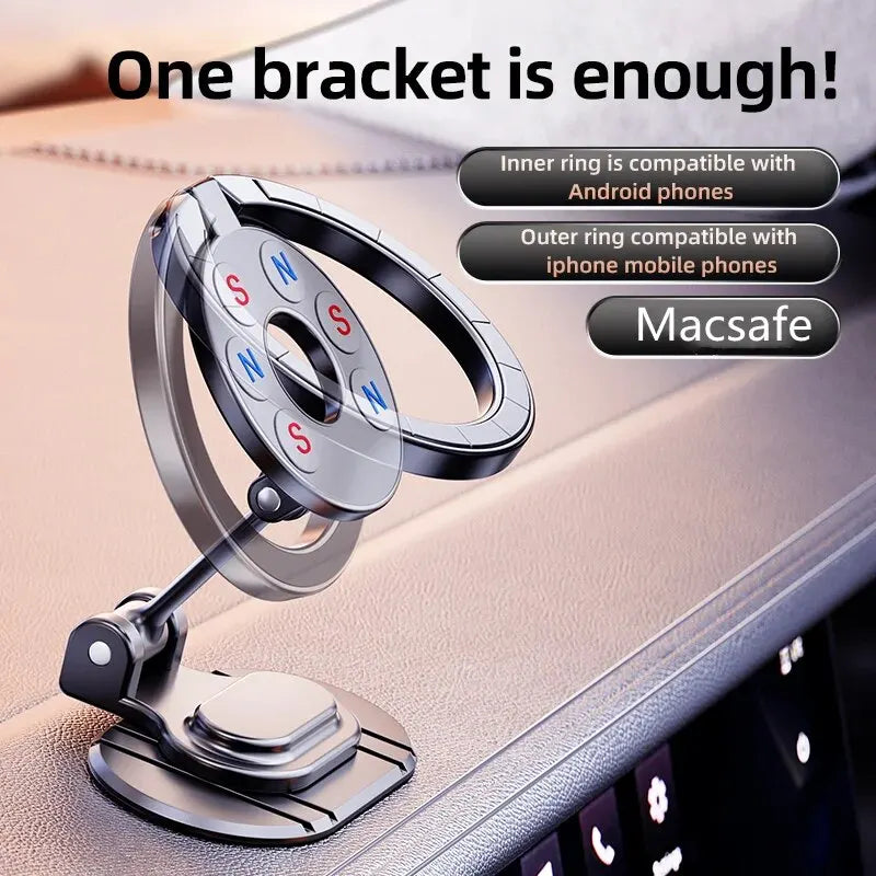 Magnetic Car Phone Holder Stand Magnet Car Mount GPS Mobile Support In Car Bracket for Macsafe iPhone 15 14 13 12 Samsung Xiaomi