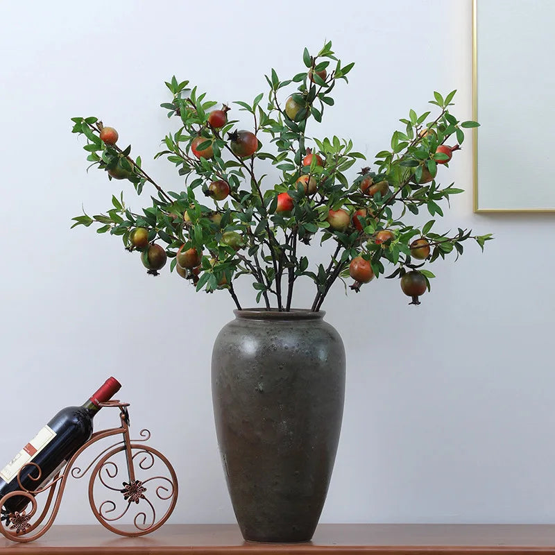 Artificial Fruit Pomegranate Branch Fake Flowers Fruits Room Decoration Artificial Green Plants for Interiors Home Garden Decors