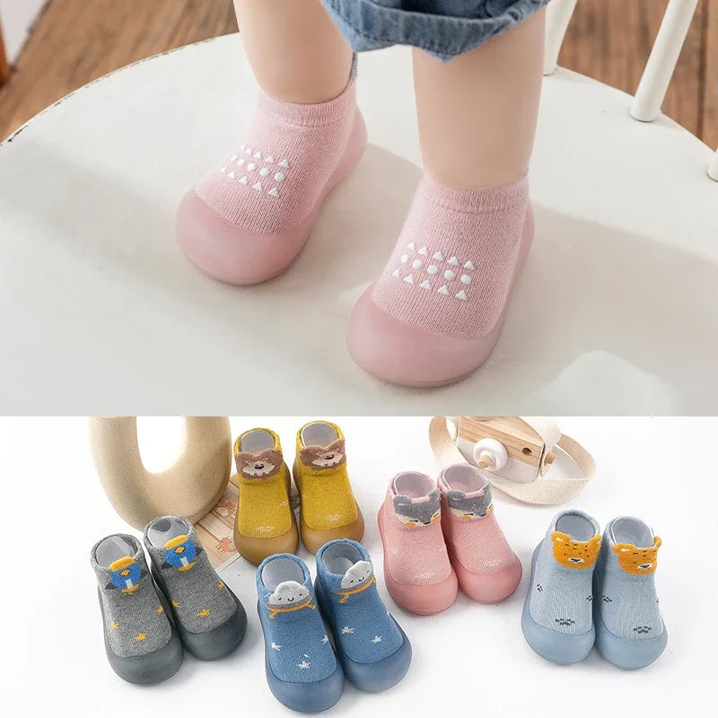 Baby Boy First Walkers Children Sock Shoes Non-slip Floor Socks Boy Girl Soft Rubber Sole Shoes Toddler Sock  Infant Booties