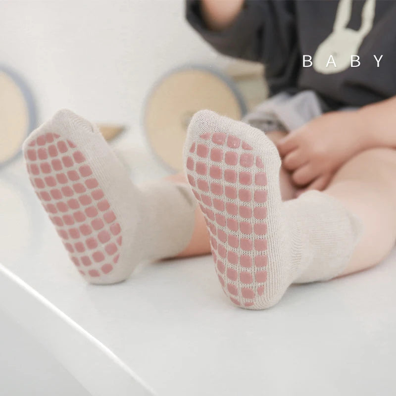 3 Pairs Winter Warm Newborn Baby Girls And Boys Anti-Slip Socks Toddler Cute Cartoon Floor Wearing Accessories