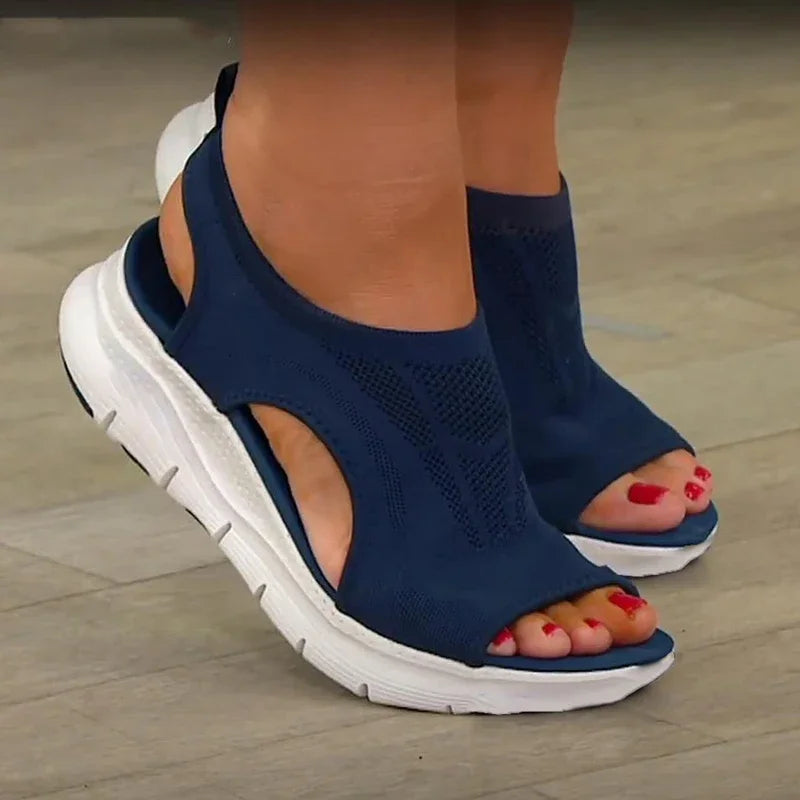 Women Summer Shoes 2023 Mesh Fish Platform Sandals Women's Open Toe Wedge Sandals Ladies Light Casual Shoes Zapatillas Muje
