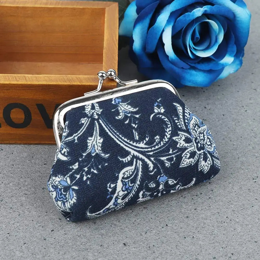 Vintage Fashion Hasp Women Girl Flower Clutch Bag Card Holder Coin Purses Small Wallet