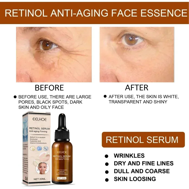 Retinol Face Cream Firming Lifting Anti-Aging Face Serum Reduce Wrinkle Fine Line Moisturizing Essence Brighten Repair Skin Care