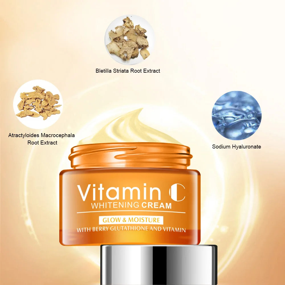 Disaar Vitamin C Face Cream 50ml Whitening Cream Anti-aging Moisturizing Serum Fade Acne Marks Brightening Skin Care korean