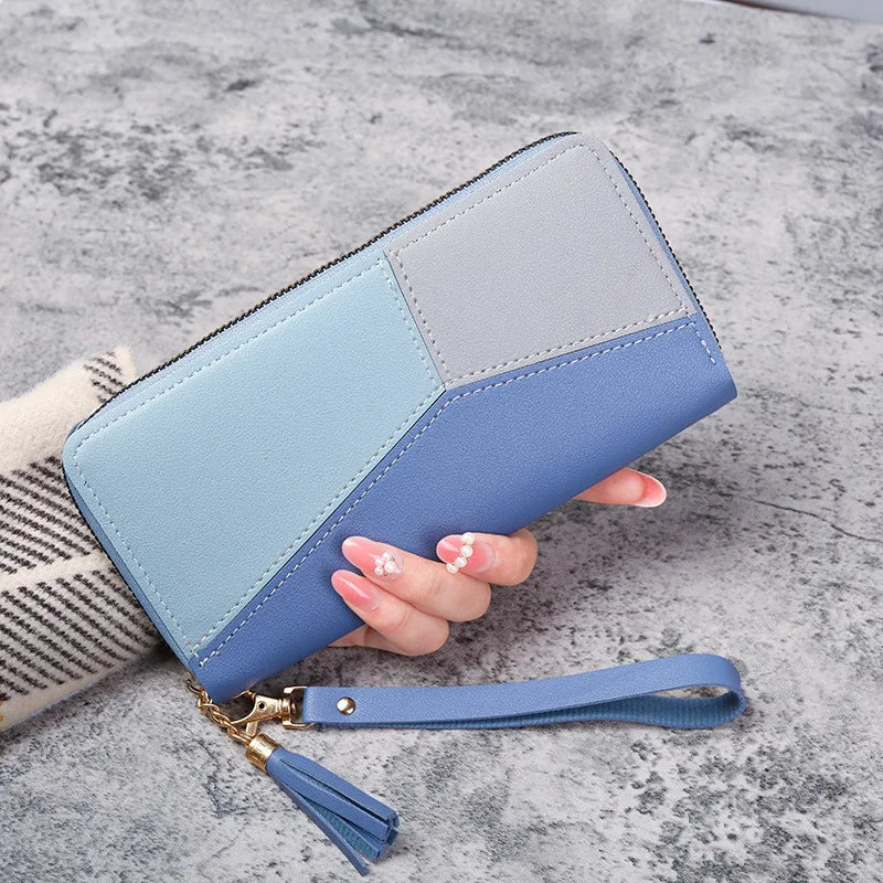 Girls Women's Fashion Zipper Wallets  Long Purses Handbags Coin Purse Cards Holder PU Leather Billfold Wallet