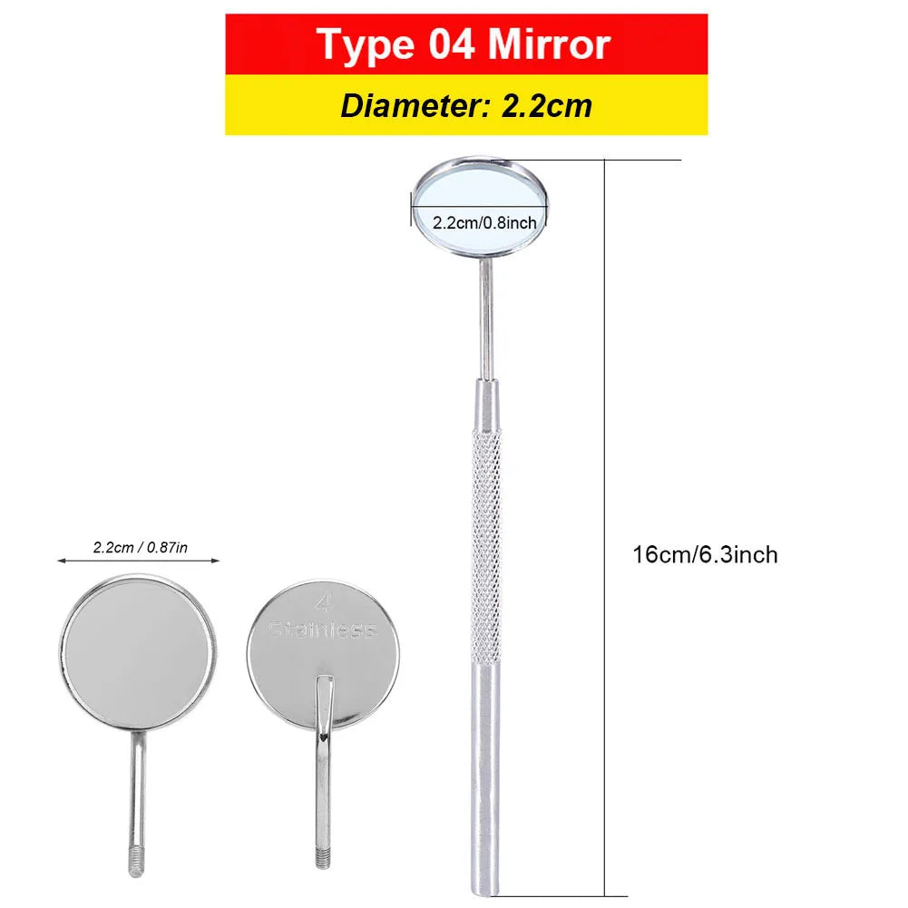Stainless Steel Dental Lab Mouth Mirror 16cm Oral Hygiene Care Tool Detachable Dentist Clinic Teeth Whitening Inspection Mirror