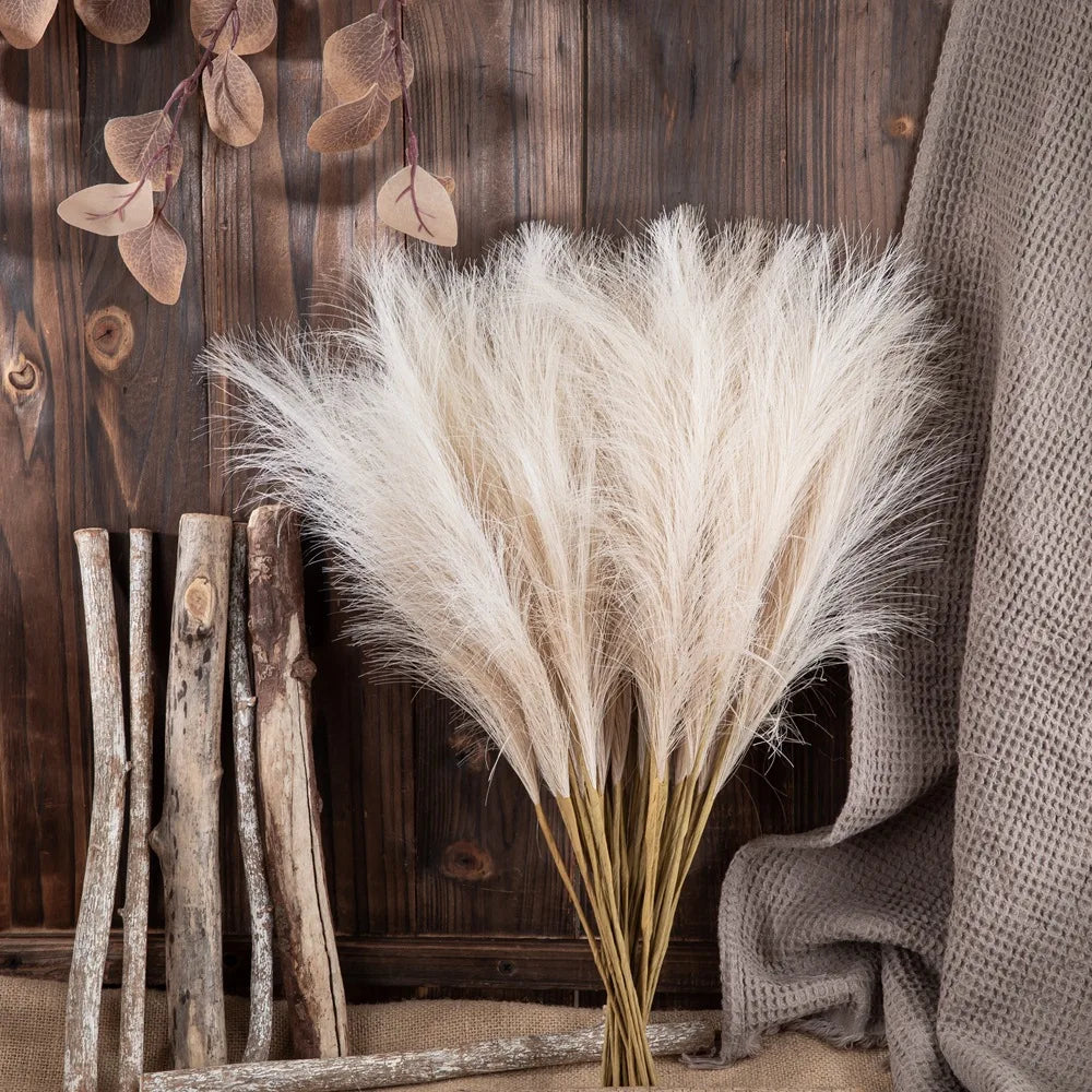 10pcs Artificial Pampas Grass Flower Bouquet For Home Wedding Decoration DIY Party Bedroom Fake Plant Flowers Vase Decor Reed