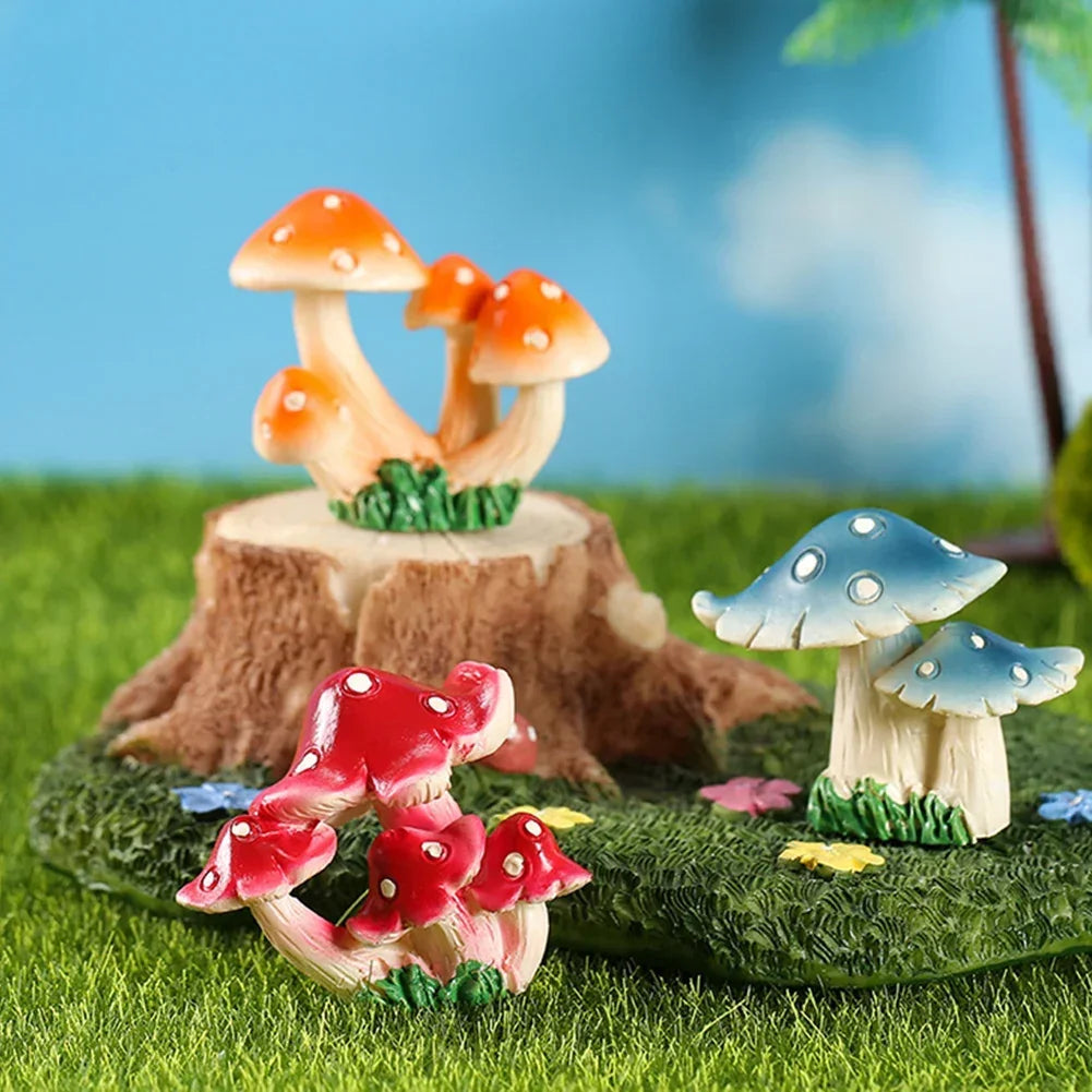 2023 Simulation Mushroom Resin Small Mushroom Statue Large Garden Mushroom Decorative Desktop Decoration Micro Landscape
