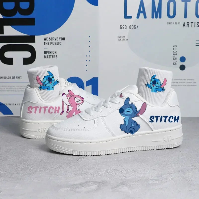 Lilo Stitch Disney New 2023 Tennis Shoes Print Sport ShoesCouple White Shoes Cartoon Mickey Sneakers Children Casual Shoes