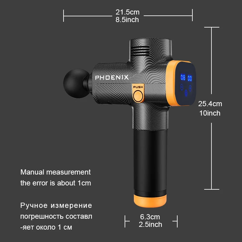 Phoenix A2 Massage Gun Muscle Relaxation Deep Tissue Massager Dynamic Therapy Vibrator Shaping Pain Relief Back Foot Massager