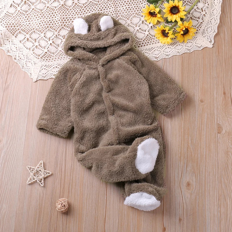 Humor Bear Autumn Cartoon Style Winter Long Sleeve Baby Boys Girls Rompers Toddler Kids Playsuit Jumpsuits Baby Clothes