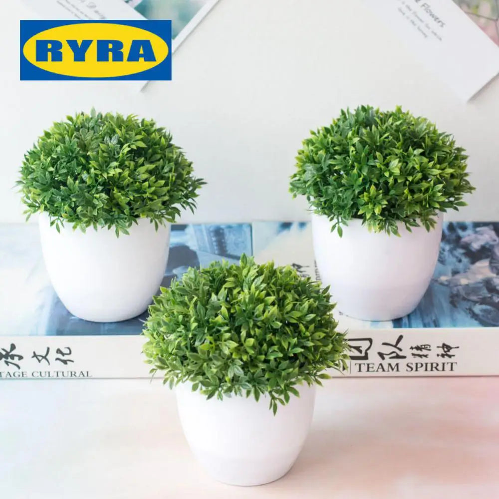 New Artificial Bonsai Green Fake Plant Eucalyptus Flower Potted Plant For Indoor Outdoor Home Bedroom Garden Decoration Supplies