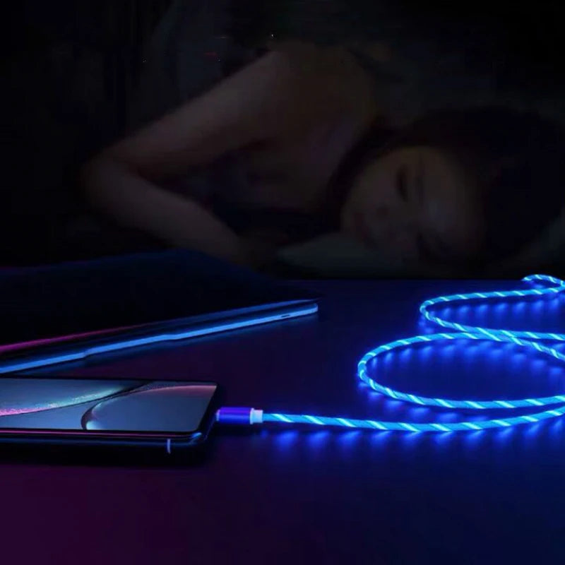 Glowing Cable Mobile Phone Charging Cables LED Light Micro USB Type C Charger For Samsung Huawei iPhone Charge Wire Cord