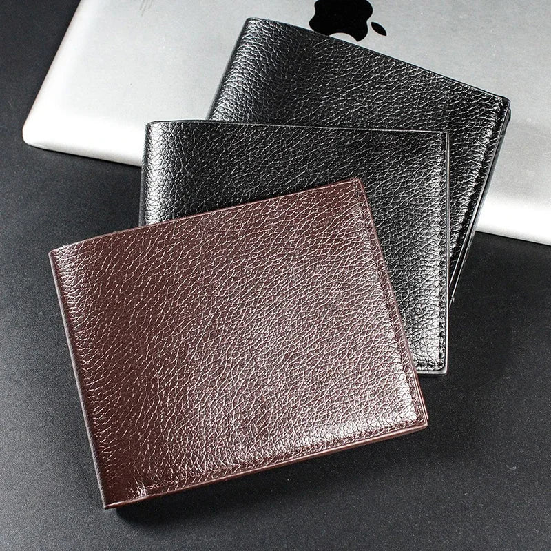 Men's Wallet Genuine Leather Men Wallets Premium Product Real Cowhide Wallets for Man Short Black Wallet Portefeuille Homme