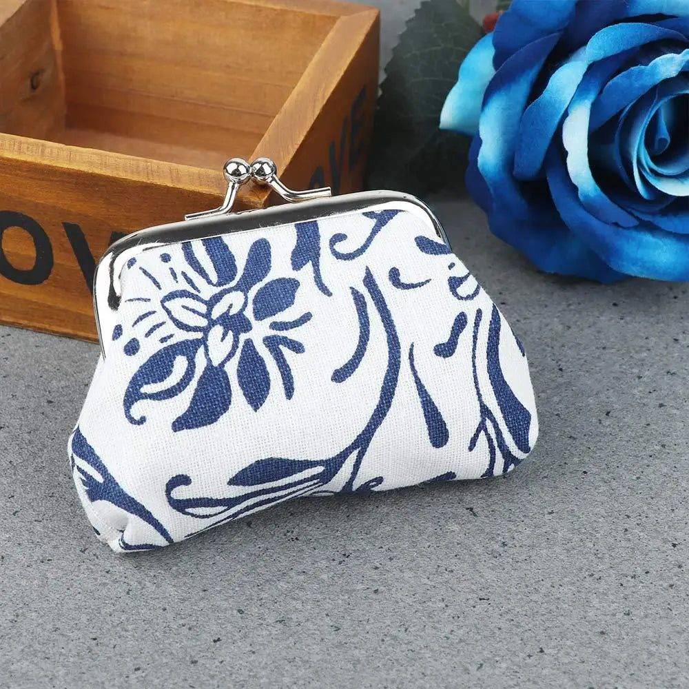Vintage Fashion Hasp Women Girl Flower Clutch Bag Card Holder Coin Purses Small Wallet