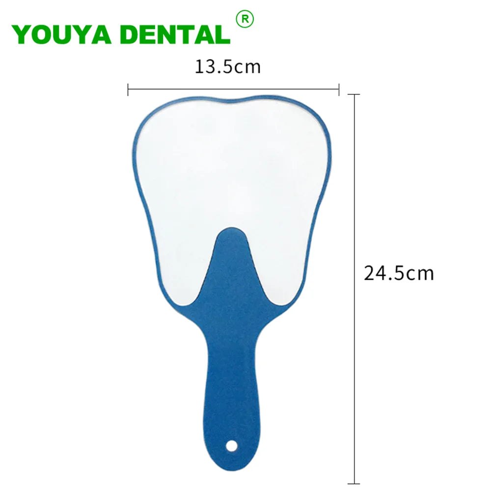 1PC Dental Mouth Mirror Tooth Shaped Mirror Handheld Unbreakable Plastic Makeup Mirror Dental Accessories Dentist Gift