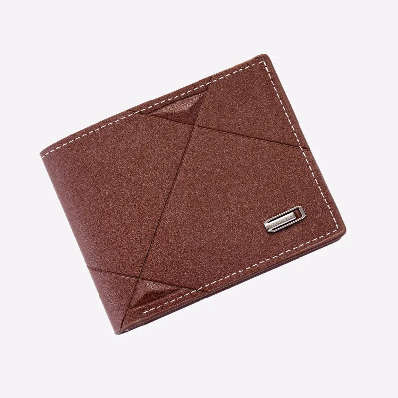New Men's Wallet Short Multi-card Coin Purse Fashion Casual Wallet Male Youth Thin Three-fold Horizontal Soft Wallet Men PU