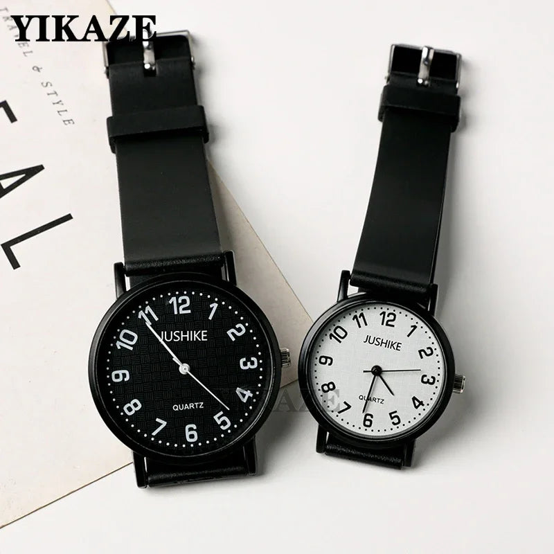 YIKAZE Women Watches Simple Quartz Watch Silicone Strap Wristwatch Minimalist Design Roud Girl Ladies Student Women's Watch Gift