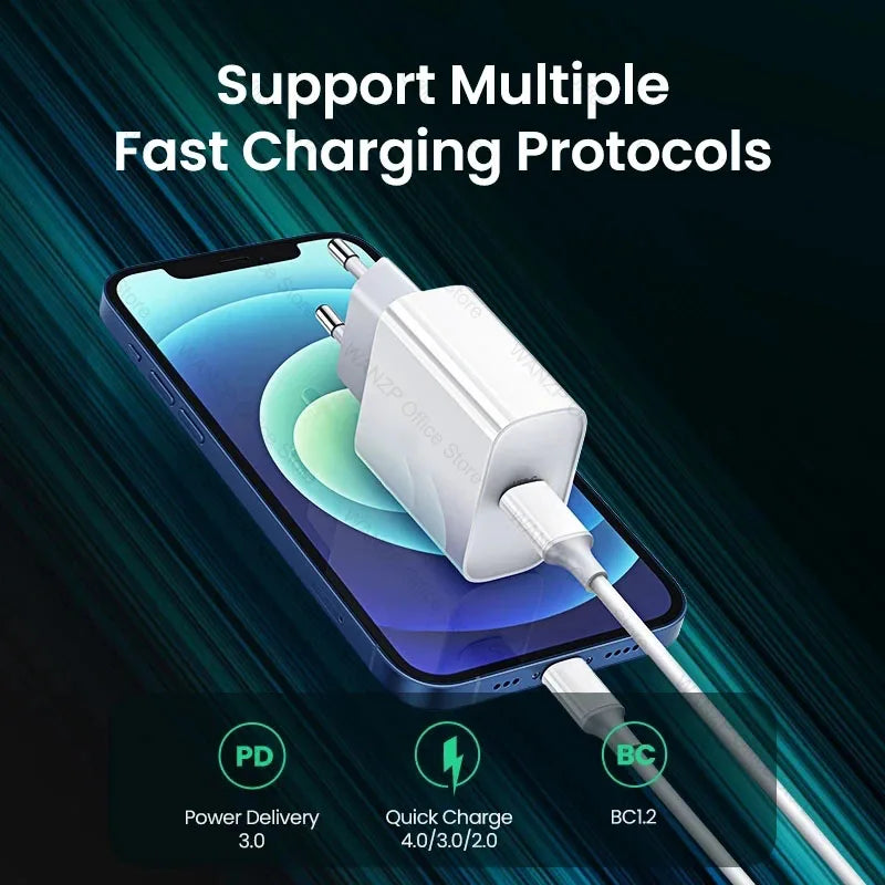 20W Fast Charger For Apple iPhone 13 12 11 14 Pro Max Plus X XR XS USB Type C Fast Charging Charger Cable 13 12 Mini Accessories