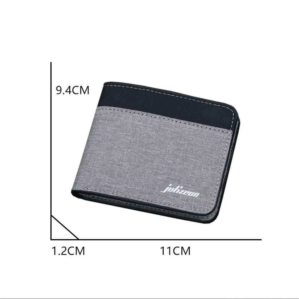 New Style Mini Thin Men Wallet Card Holder Men'S Purse Coin Pouch Id Card Holder Short Canvas Card Holder Wallet